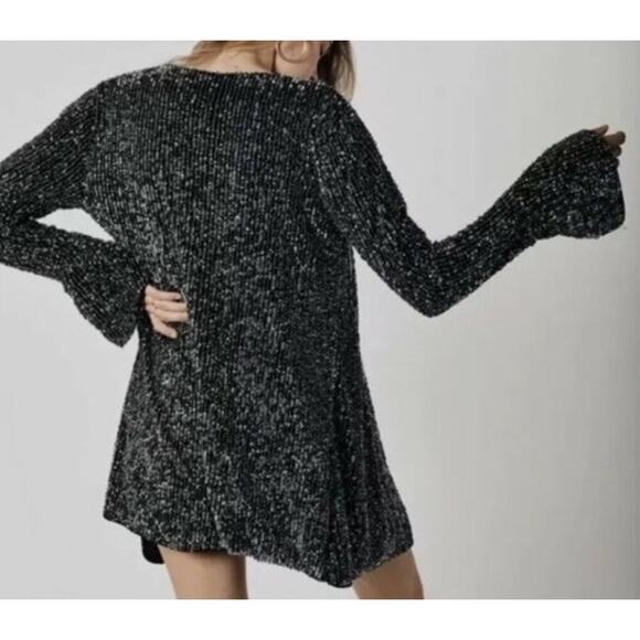 Free People Jacket Harley Sequin Bead Jacket Cardigan Kimono Festival XS Boho EC - Picture 7 of 13